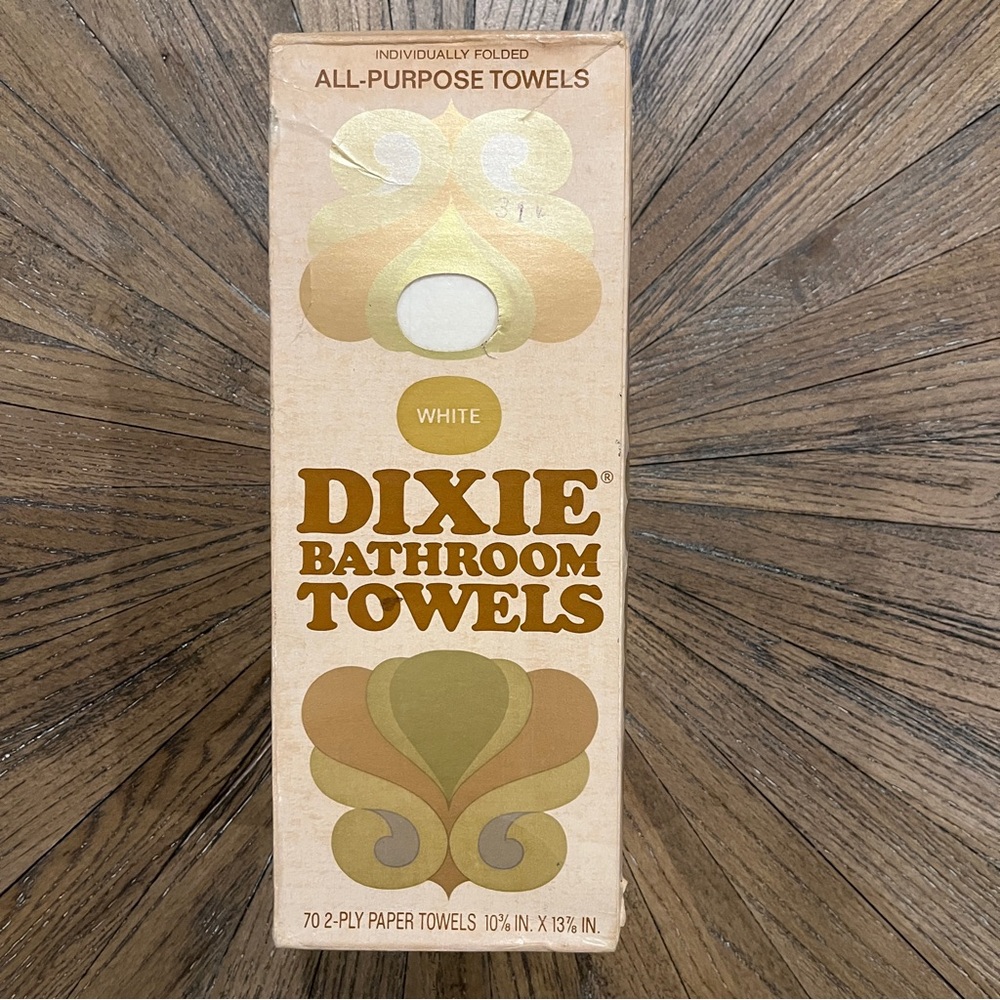 Vintage Box of DIXIE 70 2 Ply All Purpose Bathroom Paper Towels